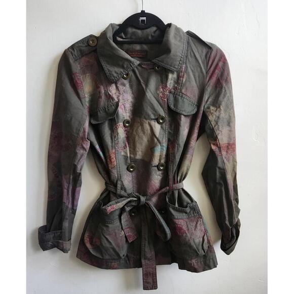 Francine Bramli Paris Jacket Womens S/M Belted Double Breasted France Art - Picture 1 of 9